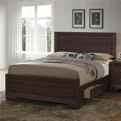 Kauffman Wood California King Storage Panel Bed Dark Cocoa - 204390KW
