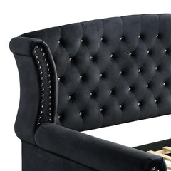 Scarlett Upholstered Twin Daybed with Trundle Black - 300642