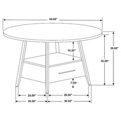 Gibson Round 5-piece Counter Height Dining Set Yukon Oak and Black - 115158-S5