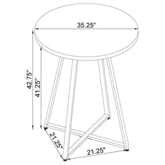 Burkhart Sled Base Round Bar Table Brown Oak and Chrome - 183516