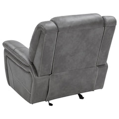 Conrad Upholstered Padded Arm Glider Recliner Grey - 650356