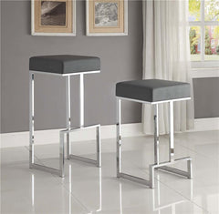 Gervase Square Counter Height Stool Grey and Chrome - 105252