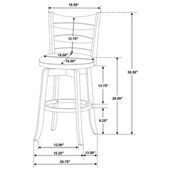 Murphy Ladder Back Counter Height Swivel Bar Stool Dark Cherry and Hunter Green - 181378