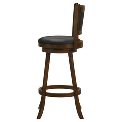 Broxton Upholstered Swivel Bar Stools Chestnut and Black (Set of 2) - 101920