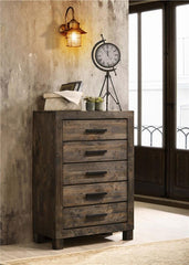 Woodmont 5-drawer Bedroom Chest Rustic Golden Brown - 222635