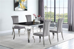 Betty Upholstered Side Chairs Grey and Chrome (Set of 4) - 105073