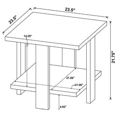 Dawn Square Engineered Wood End Table Mango Brown - 707717