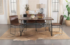 Topeka 5-piece Dining Set Mango Cocoa and Gunmetal - 193851-S5