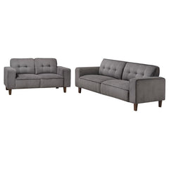 Deerhurst 2-piece Upholstered Track Arm Sofa Set Charcoal - 509641-S2