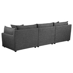 Sasha 3-Piece Upholstered Sofa Barely Black - 551681-SETB