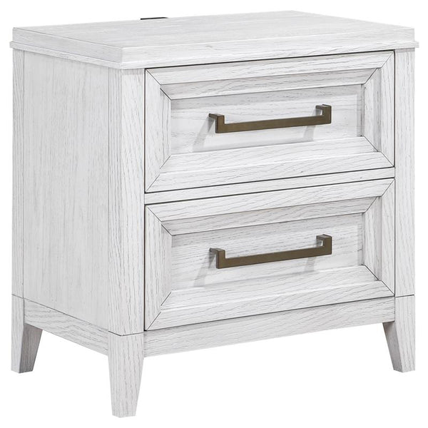 Marielle 2-drawer Nightstand Bedside Table Distressed White - 224842