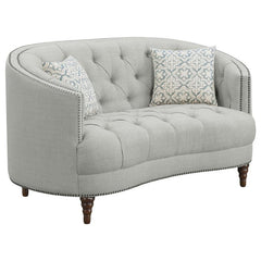 Avonlea 3-piece Upholstered Sloped Arm Sofa Set Grey Fabric - 505641-S3
