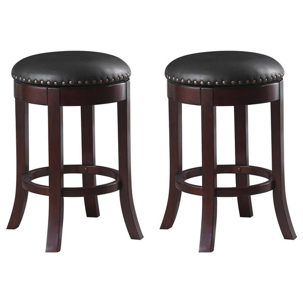 Aboushi Swivel Counter Height Stools with Upholstered Seat Brown (Set of 2) - 101059