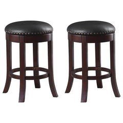 Aboushi Swivel Counter Height Stools with Upholstered Seat Brown (Set of 2) - 101059