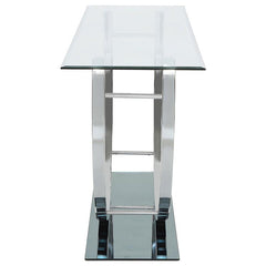 Danville U-shaped Glass Top Entryway Console Table Chrome - 704989