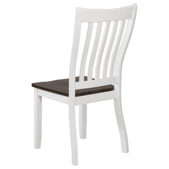 Kingman Slat Back Dining Chairs Espresso and White (Set of 2) - 109542