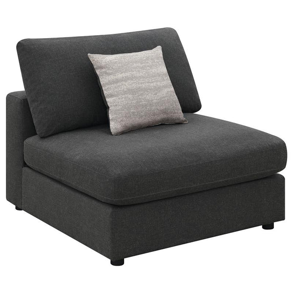 Serene Upholstered Armless Chair Charcoal - 551324