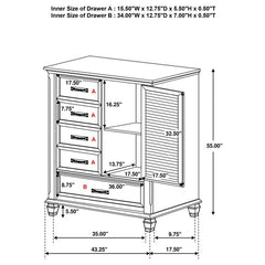 Franco 5-drawer Door Chest Antique White - 205338