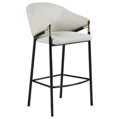 Chadwick Sloped Arm Bar Stools Beige and Glossy Black (Set of 2) - 183437