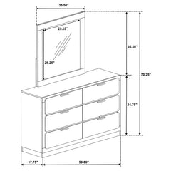 Caraway 6-drawer Dresser with Mirror Black - 224783M