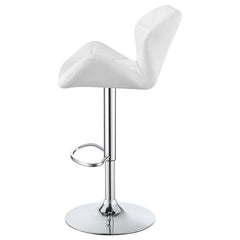 Berrington Adjustable Bar Stools Chrome and White (Set of 2) - 100424
