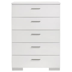 Felicity 5-piece Twin Bedroom Set White High Gloss - 203500T-S5