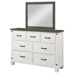 Lilith 7-drawer Dresser with Mirror Distressed White - 224473M
