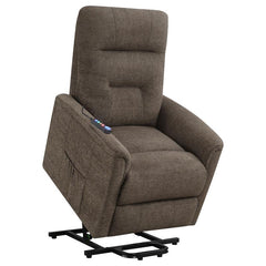 Henrietta Upholstered Power Lift Massage Chair Brown - 609404P