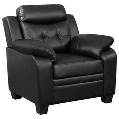 Finley 3-piece Upholstered Padded Arm Tufted Sofa Set Black - 506551-S3