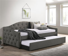 Sadie Upholstered Twin Daybed with Trundle Grey - 300638