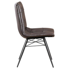 Aiken Upholstered Tufted Side Chairs Brown (Set of 4) - 107853