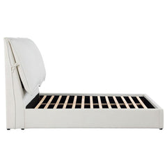 Gwendoline Upholstered Eastern King Panel Bed White - 306040KE
