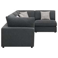 Serene 4-piece Upholstered Modular Sectional Sofa Charcoal - 551324-SETA