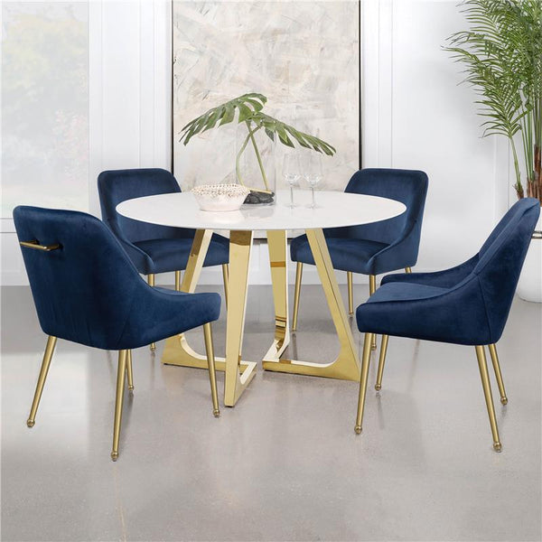 Mayette Parsons Wingback Dining Side Chairs Dark Ink Blue (Set of 2) - 192492