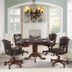 Turk 5-piece Game Table Set Tobacco and Black - 100871-S5
