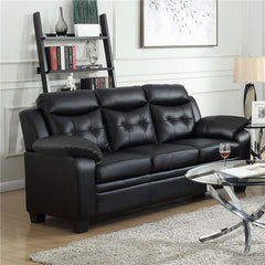 Finley Upholstered Padded Arm Tufted Sofa Black - 506551