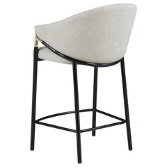 Chadwick Sloped Arm Counter Height Stools Beige and Glossy Black (Set of 2) - 183436