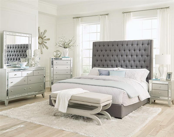 Camille 5-piece Eastern King Bedroom Set Metallic Mercury - 300621KE-S5