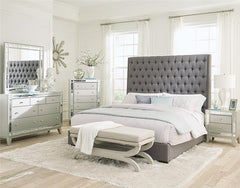 Camille 4-piece Eastern King Bedroom Set Metallic Mercury - 300621KE-S4