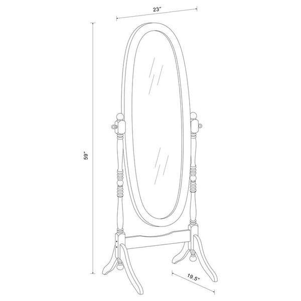 Foyet Wood Adjustable Full Length Cheval Mirror Merlot - 3101