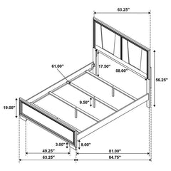 Janine 5-piece Queen Bedroom Set Grey - 223551Q-S5