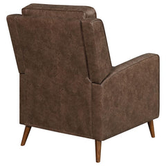 Davidson Upholstered Tufted Push Back Recliner Brown - 609566