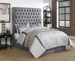 Camille Upholstered Queen Panel Headboard Grey - 300621QB1