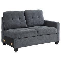 Georgina Upholstered RAF Chair Steel Grey - 551704RAF