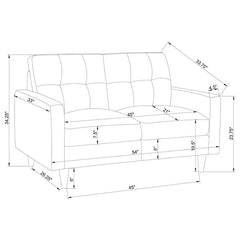 Watsonville 3-piece Upholstered Track Arm Sofa Set Grey - 552001-S3