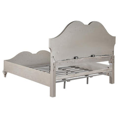 Evangeline Wood Eastern King LED Panel Bed Silver Oak - 223391KE