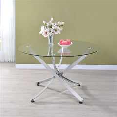 Beckham Round Dining Table Chrome and Clear - 106440