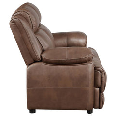 Ellington Upholstered Padded Arm Loveseat Dark Brown - 508282