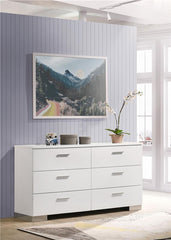 Felicity 6-drawer Dresser Glossy White - 203503
