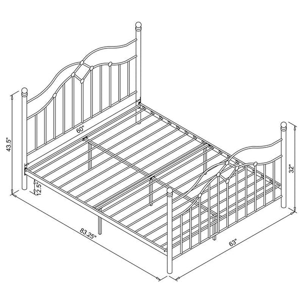 Klossen Metal Queen Open Frame Bed Black - 422763Q